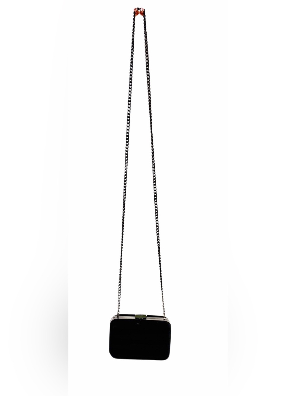 Giorgio Armani Black Crossbody Bag with Silver Chain